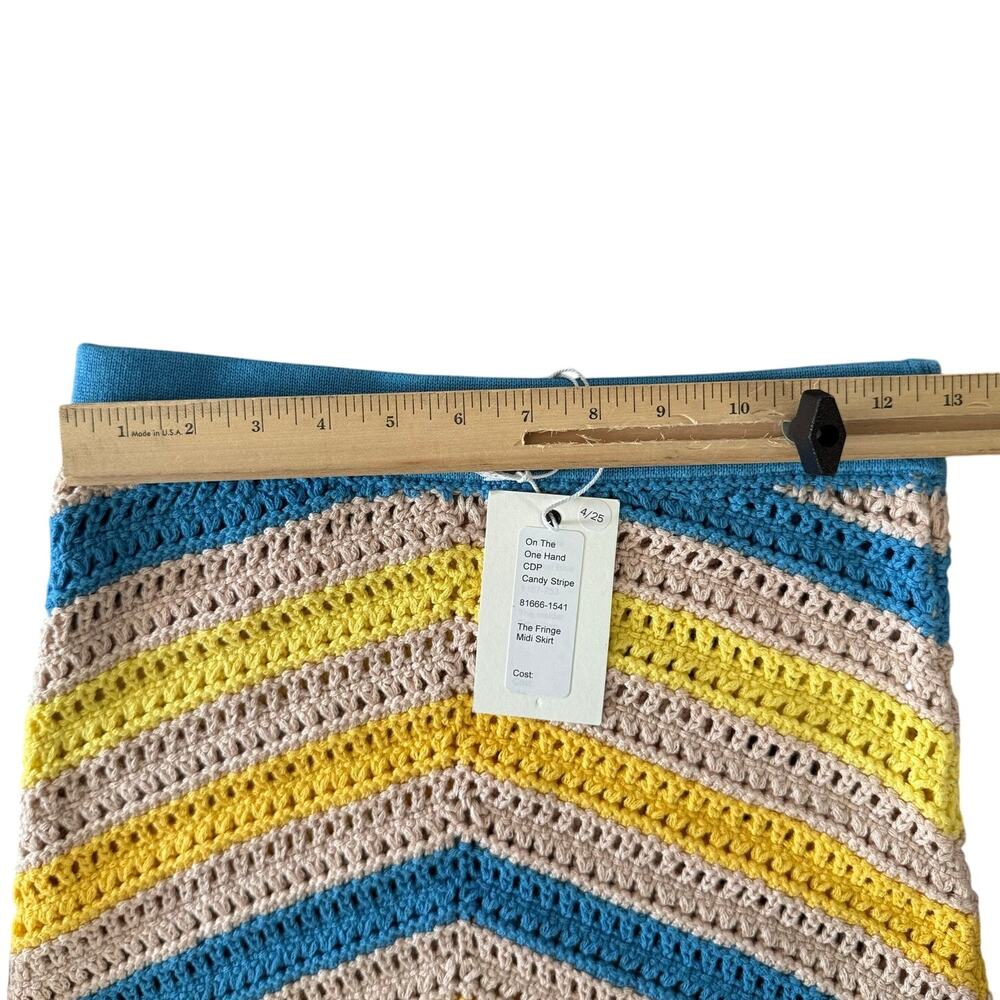 Mother Candy Stripe Cinch Tank Halter Top Fringe Midi Skirt Set size S NEW Tags - Picture 7 of 16